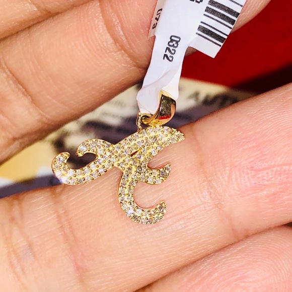 10k solid gold real Diamond A initial pendant, FREE APPRAISAL, free ship, Sale - Picture 6 of 13